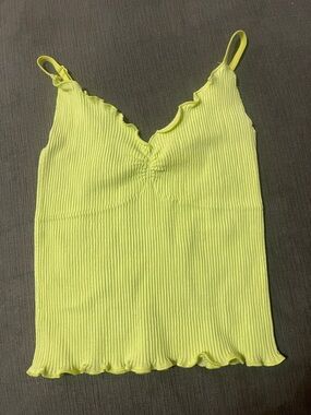 Out from under Neon Yellow Ribbed Cami Tank Top